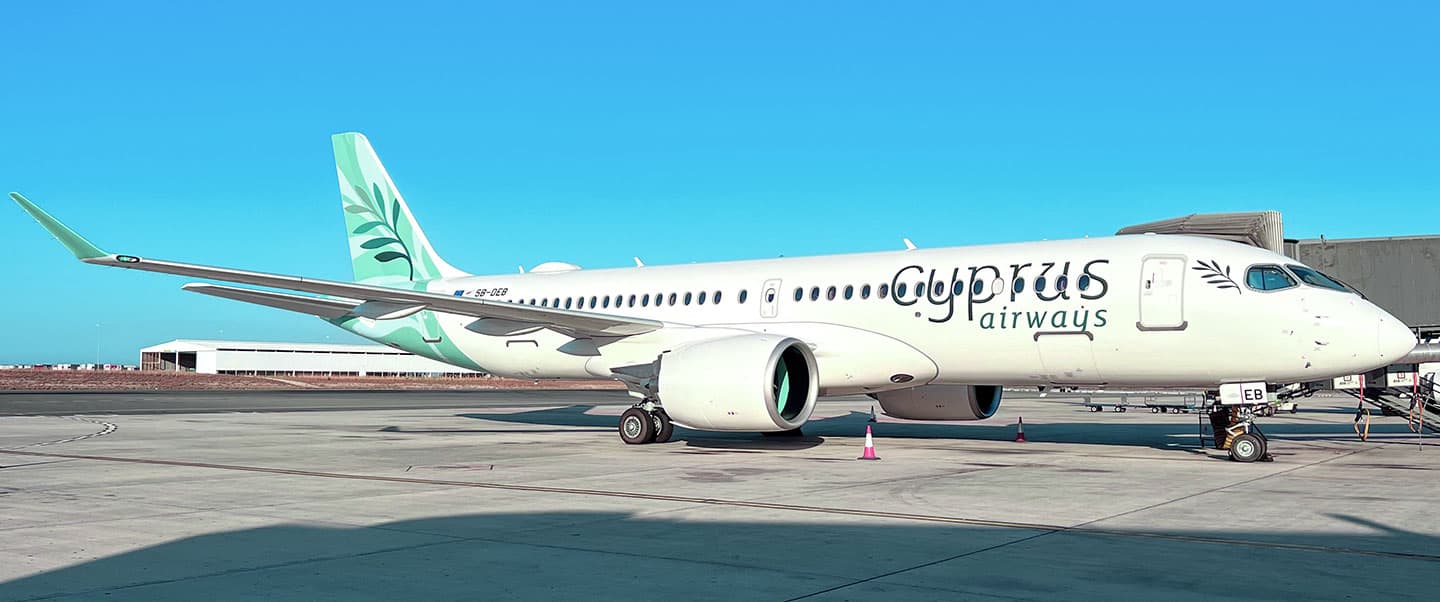 Cyprus airline - travel and tour world Cyprus airways aircraft representing the launch of five new website languages for international flight booking.