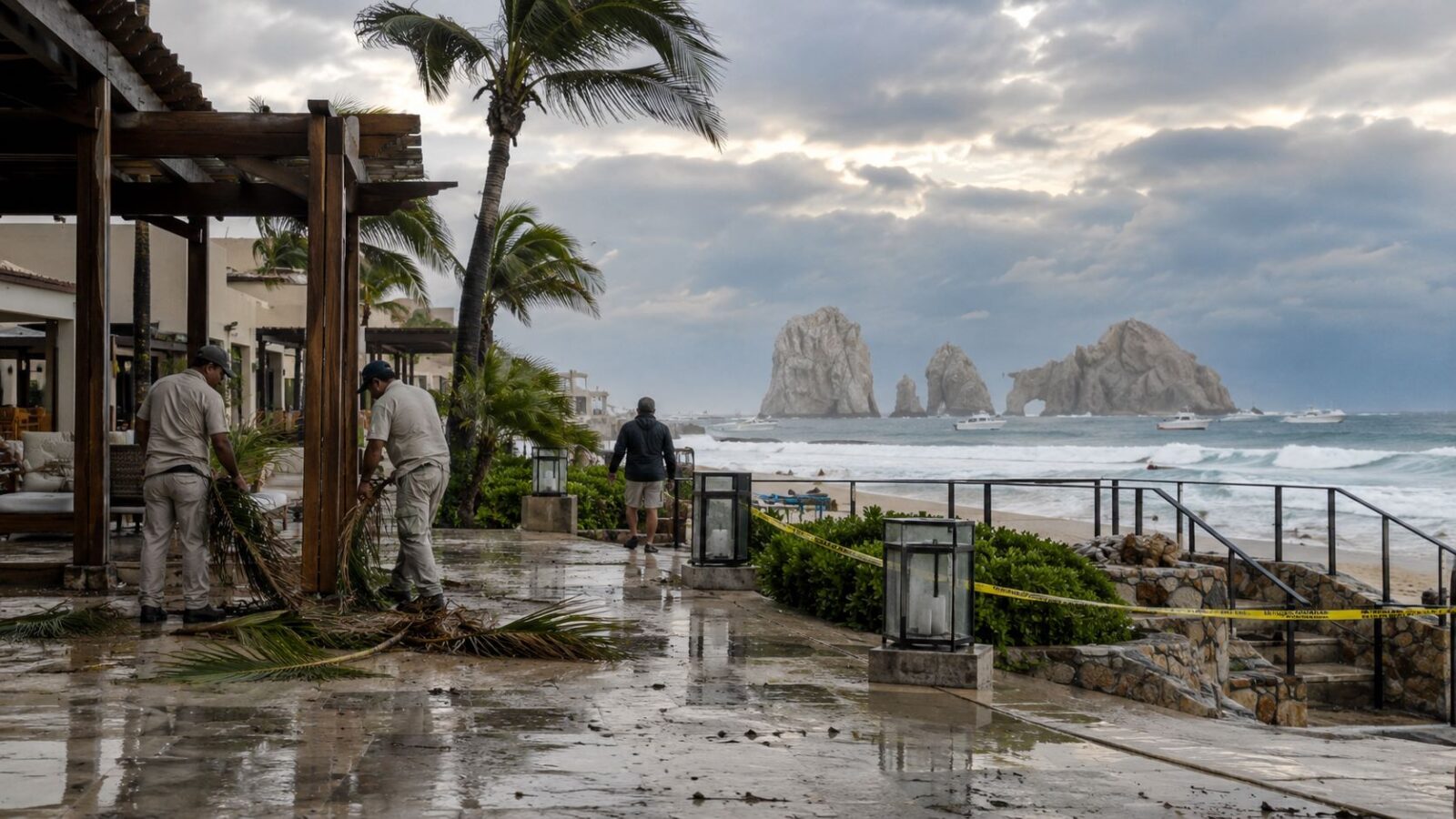 Post-storm cleanup by the sea - travel and tour world Post-storm cleanup by the sea
