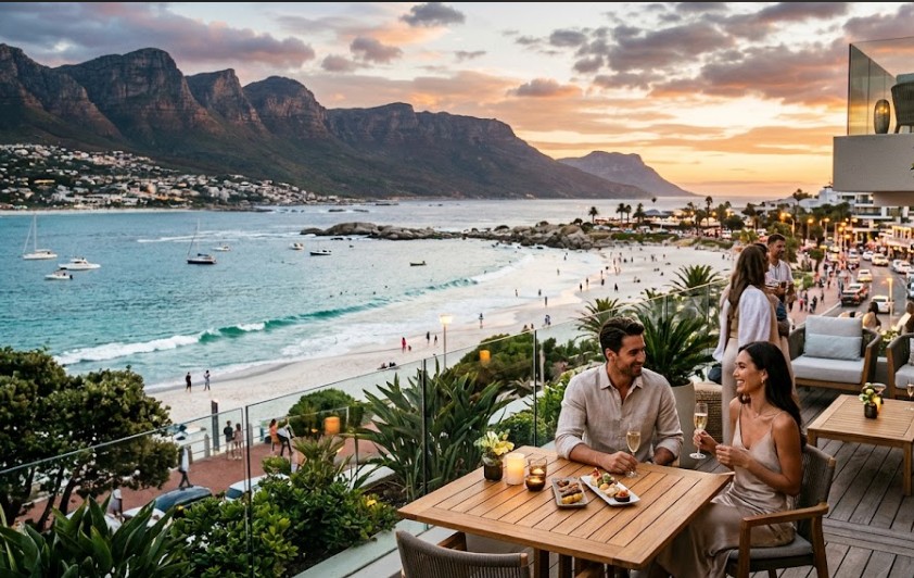 Couples dining in luxury destination
