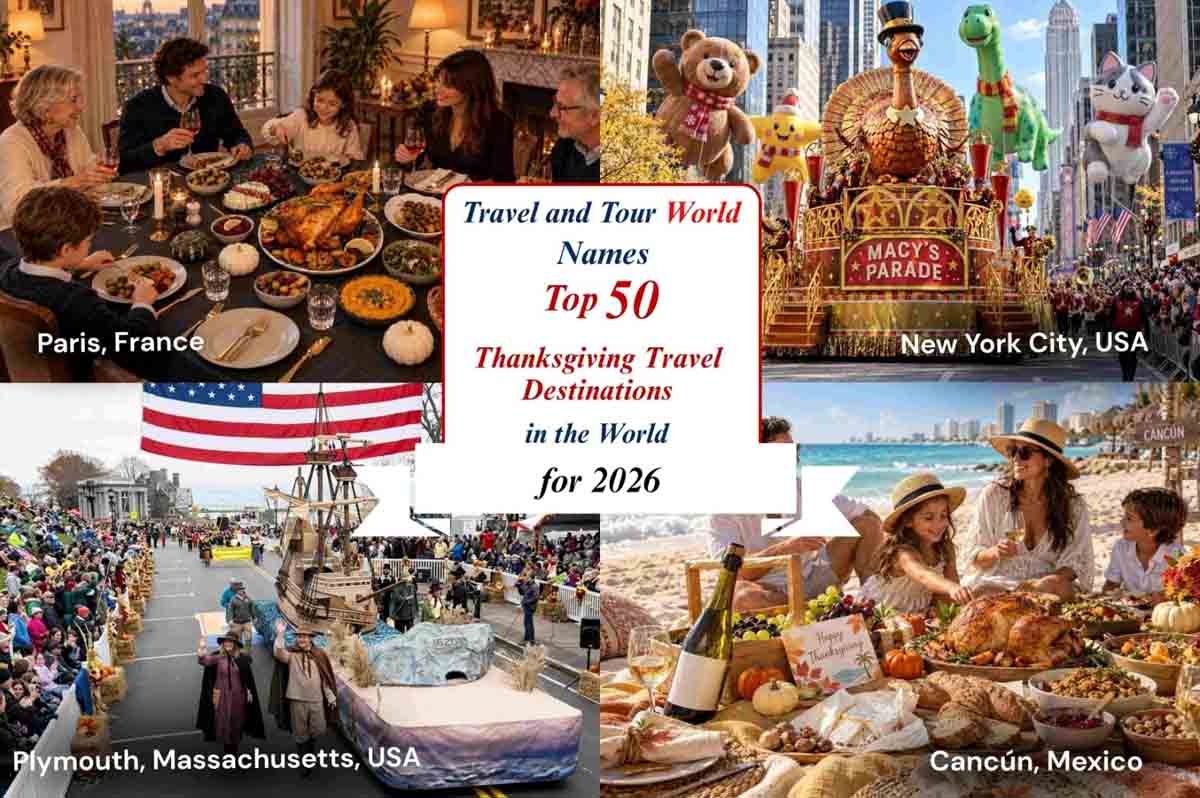 Travel And Tour World Names Top 50 Thanksgiving Travel Destinations in the World for 2026