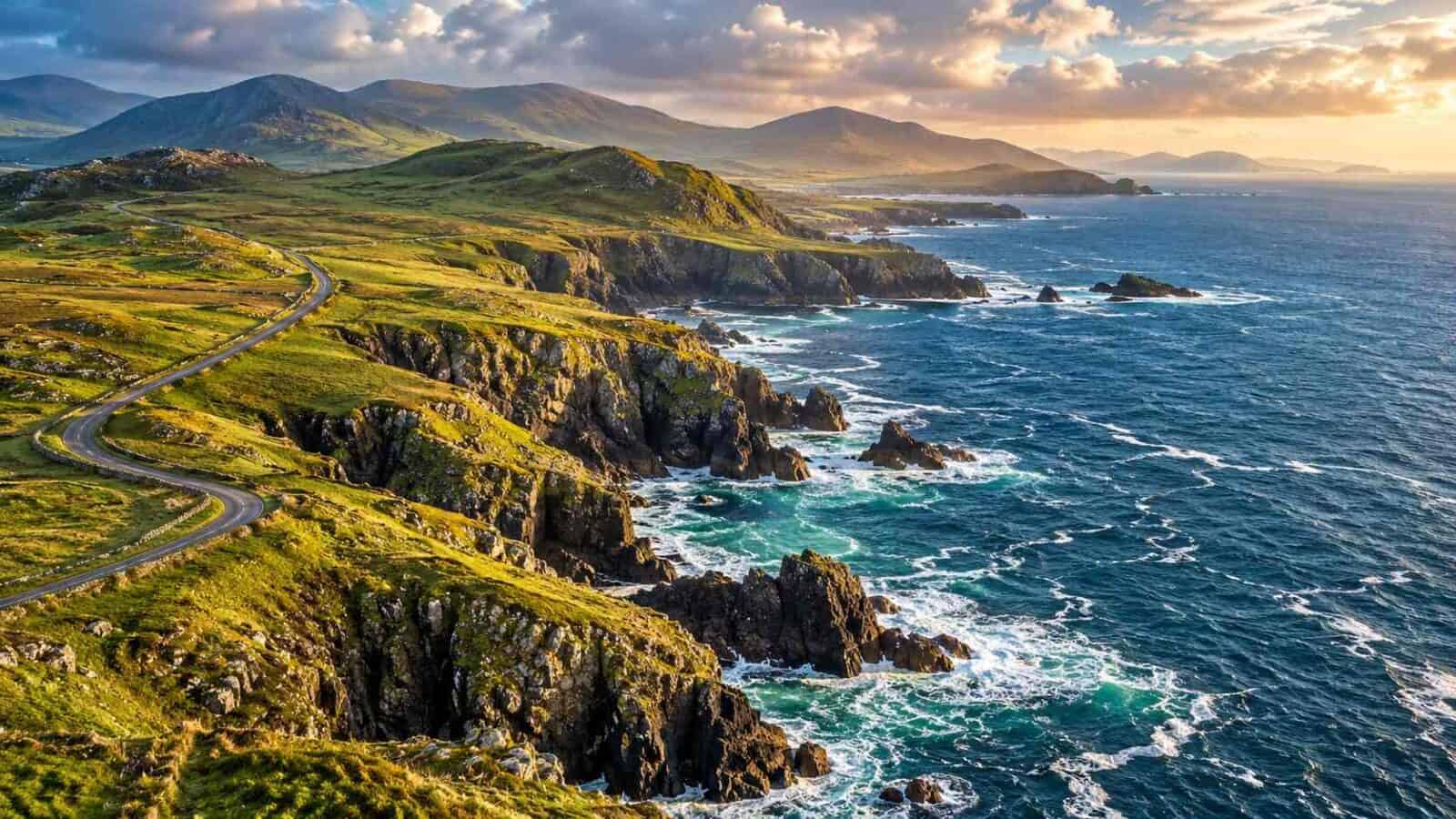 Kerry&rsquo;s green atlantic coastline in ireland, a destination served by new groningen charter flights from summer 2027.