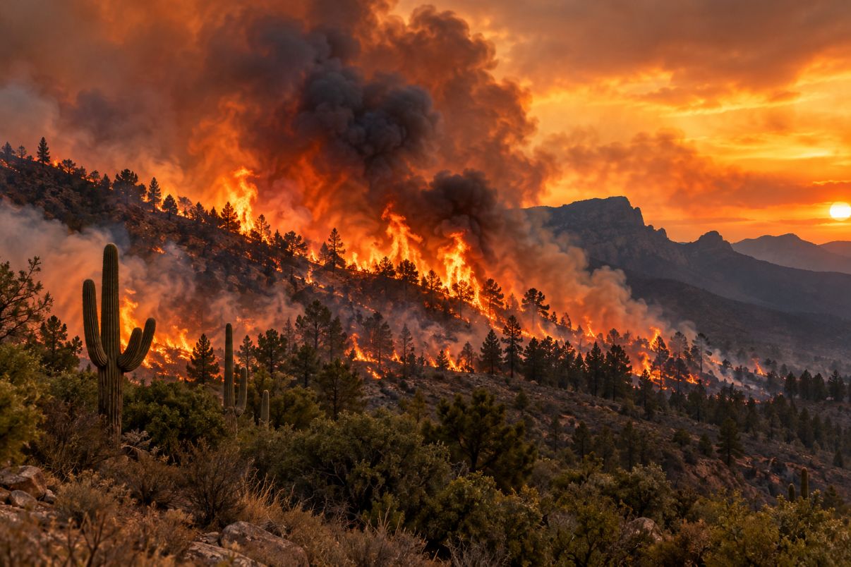 Wildfire in arizona - travel and tour world Grand canyon tourism 2026 faces a 54% north rim traffic decline as wildfire damage delays arizona recovery.