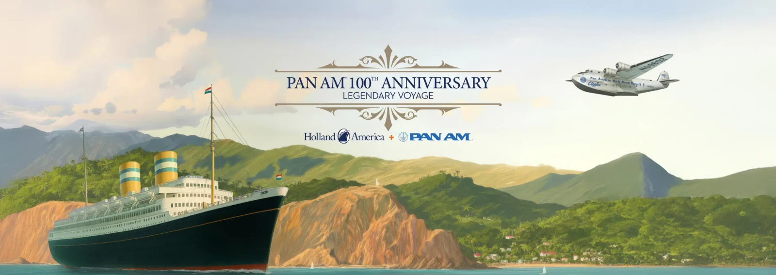Holland america - travel and tour world Holland america line’s zuiderdam illustrating the ship scheduled for the pan am 100th anniversary legendary voyage from miami in october 2027.