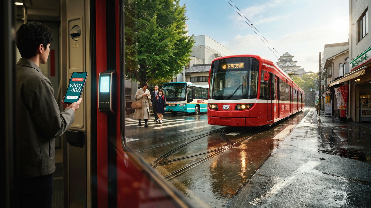 Japan - travel and tour world Public bus operating in kumamoto, japan, where eligible contactless payments will qualify for a 50% fare discount from 29 october 2026.