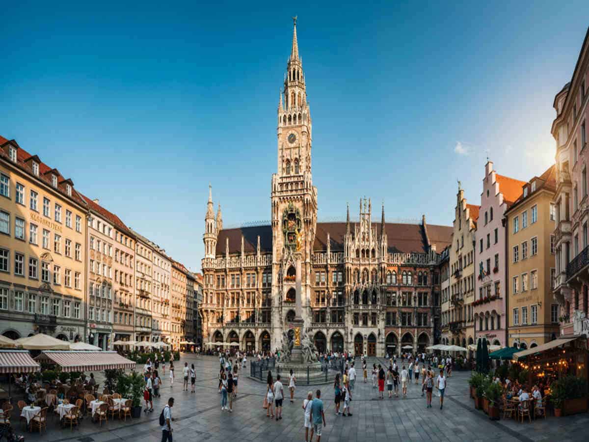 Munich germany luxury travel attractions - travel and tour world Munich marienplatz showcasing historic bavarian architecture and luxury travel attractions.