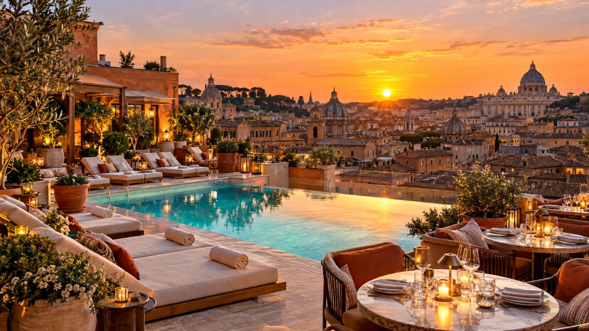 Rome luxury hotel scene expands as experimental roma opens with rooftop pool and fine dining