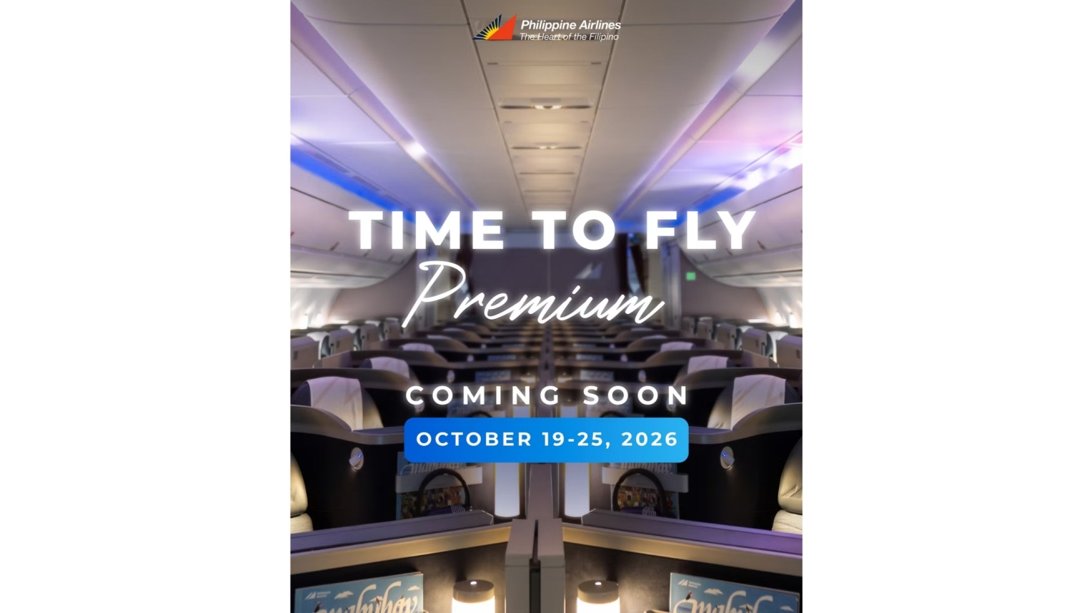 Philippine-airlines-premium-cabin-seat-sale-october-2026 - travel and tour world Philippine airlines premium cabin interior featured in promotional artwork for its october 2026 seat sale.