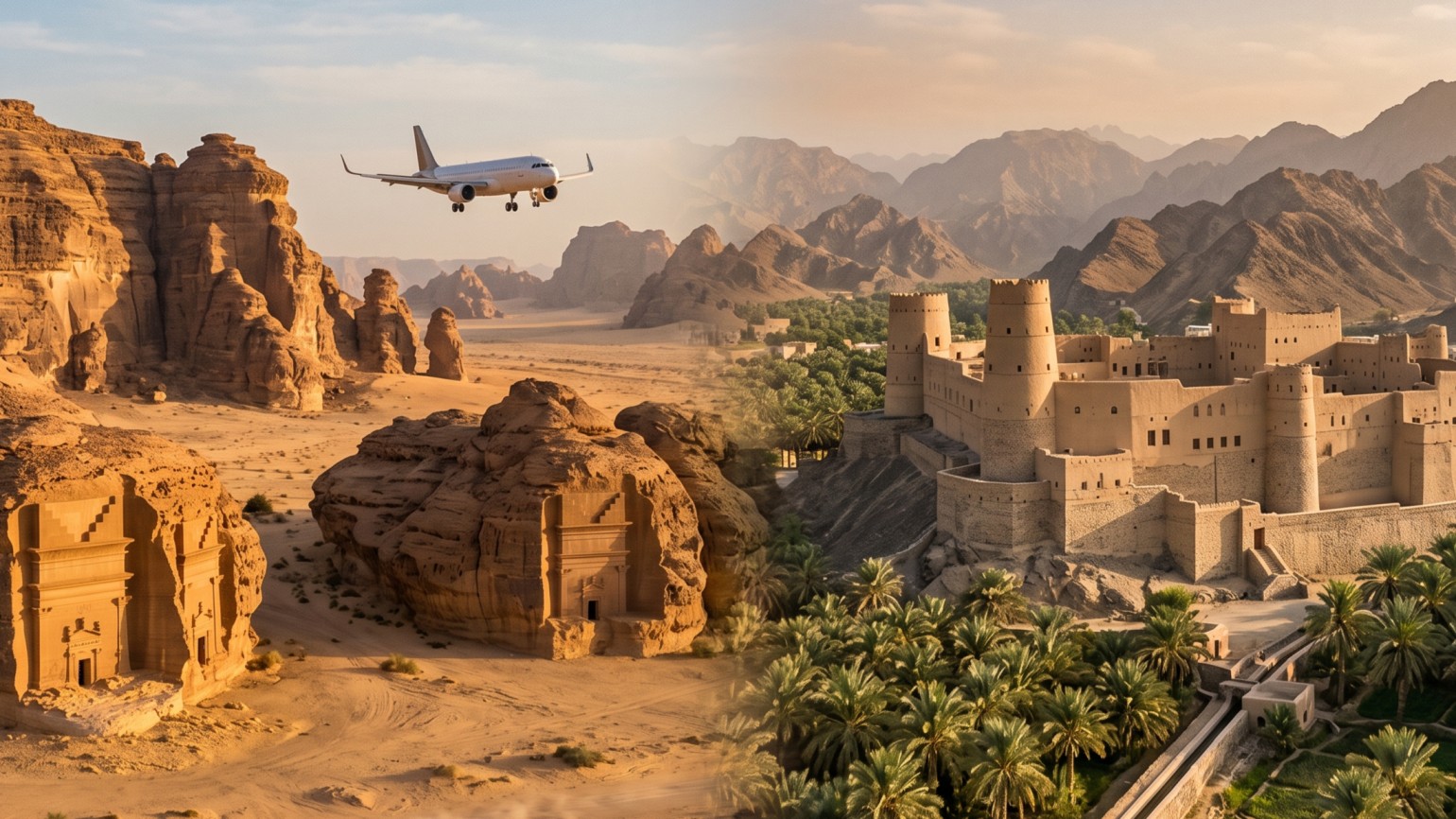 Saudi-arabia-oman-short-breaks-alula-bahla-heritage-travel - travel and tour world Short breaks in saudi arabia and oman featuring alula’s desert heritage, bahla fort and regional road-trip scenery.
