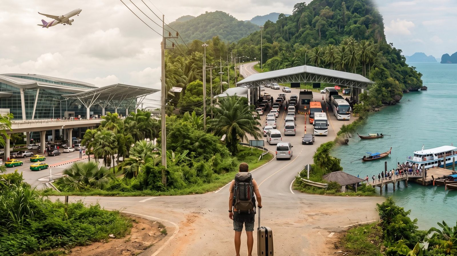 Traveller choosing between a thai airport, land border crossing and ferry amid the proposed thailand departure tax