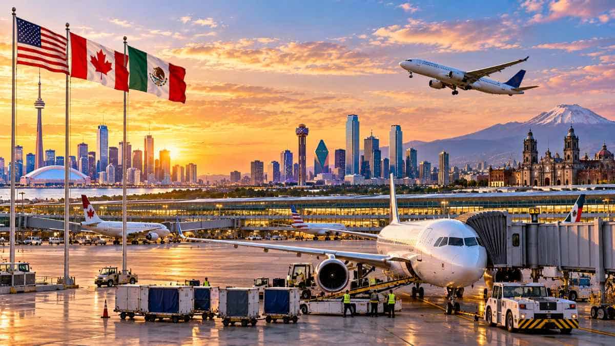 North america's major cities connected through international aviation